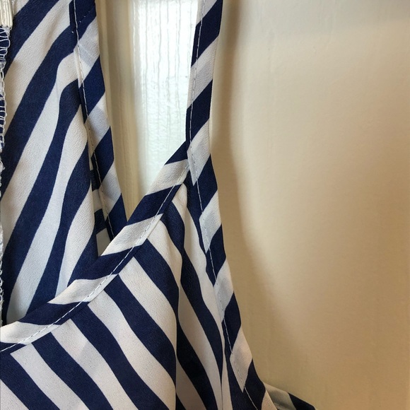 Striped Open Back Tank with Thin Straps - Picture 6 of 9